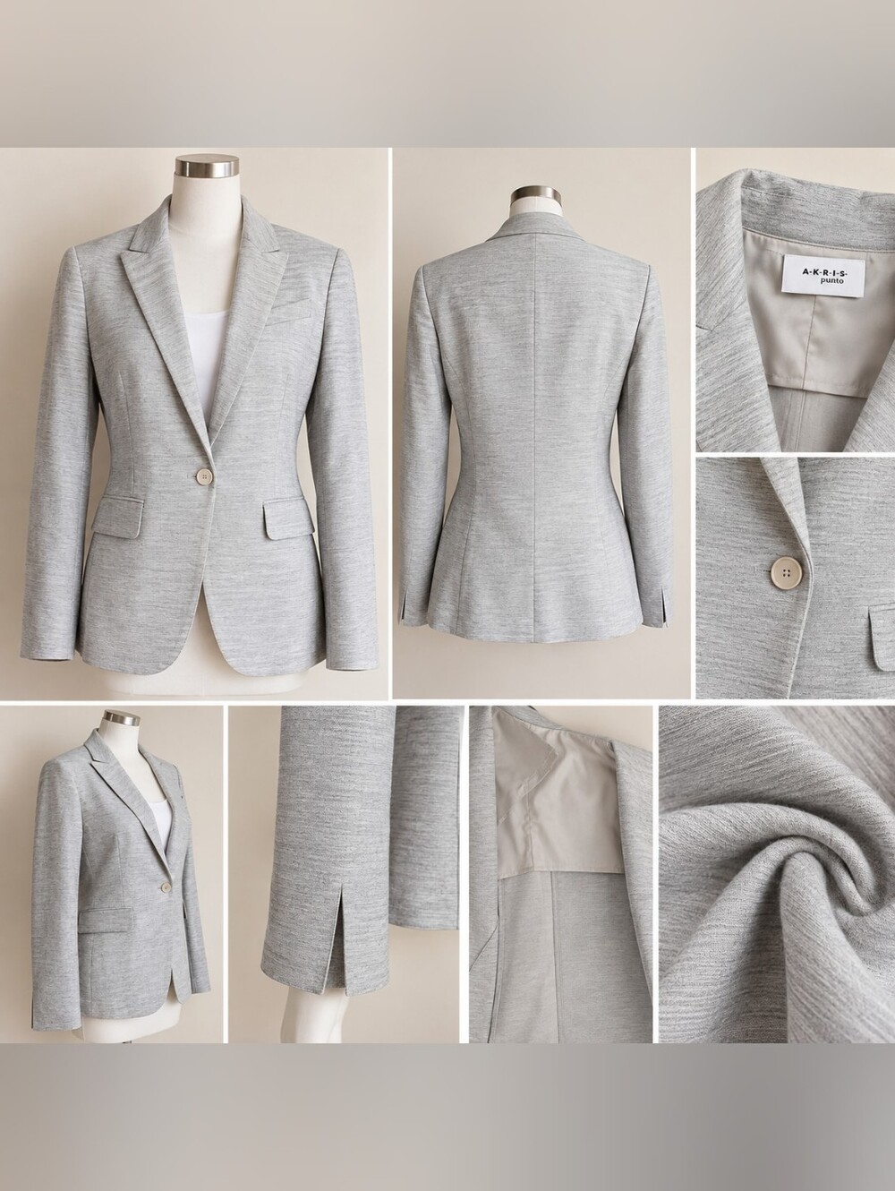 Akris Punto Womens Blazer US Size 12 -Light Grey